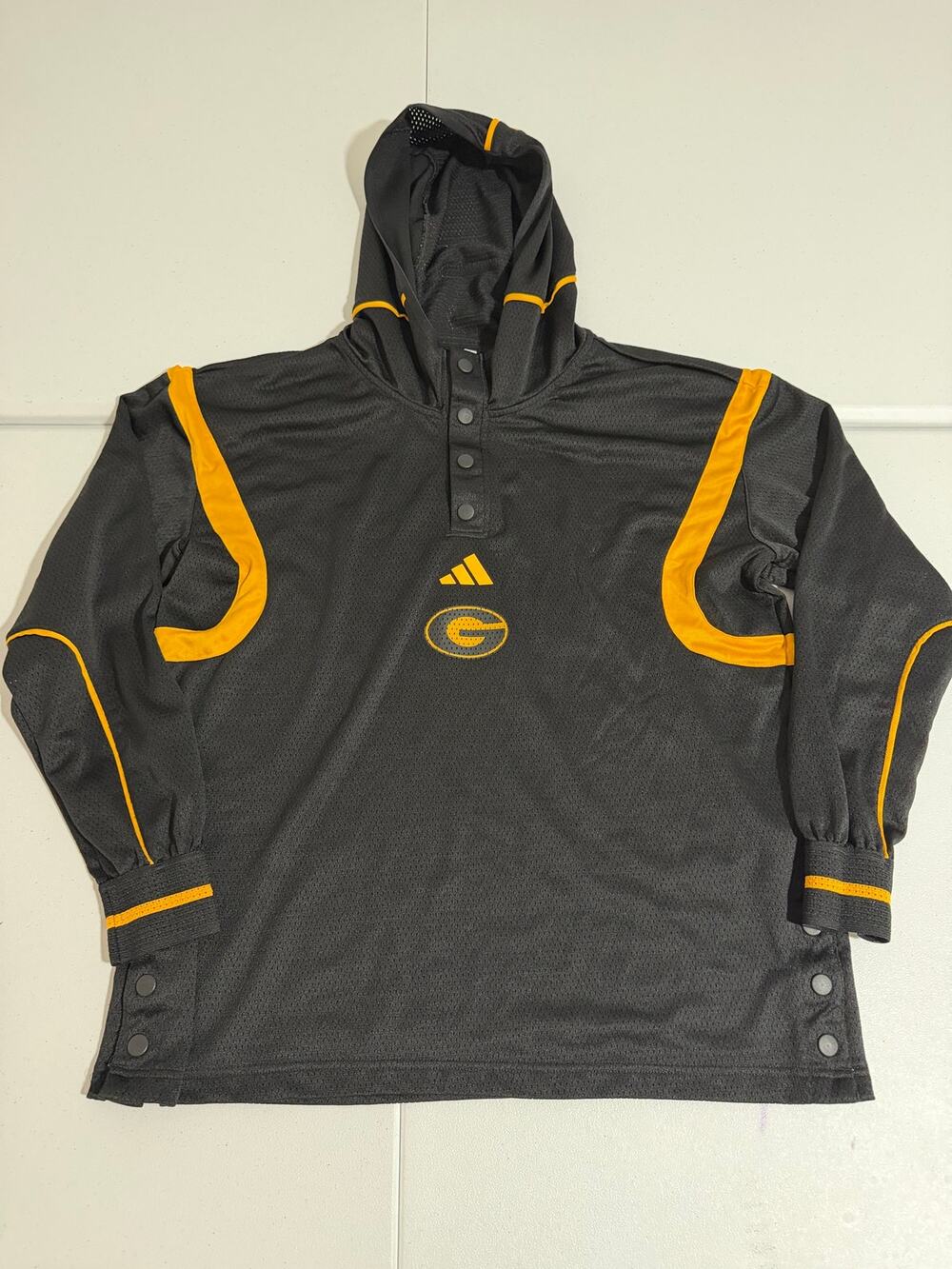 Adidas Grambling Tigers Half Snap Hoodie Mens M Black Gold HBCU Pullover